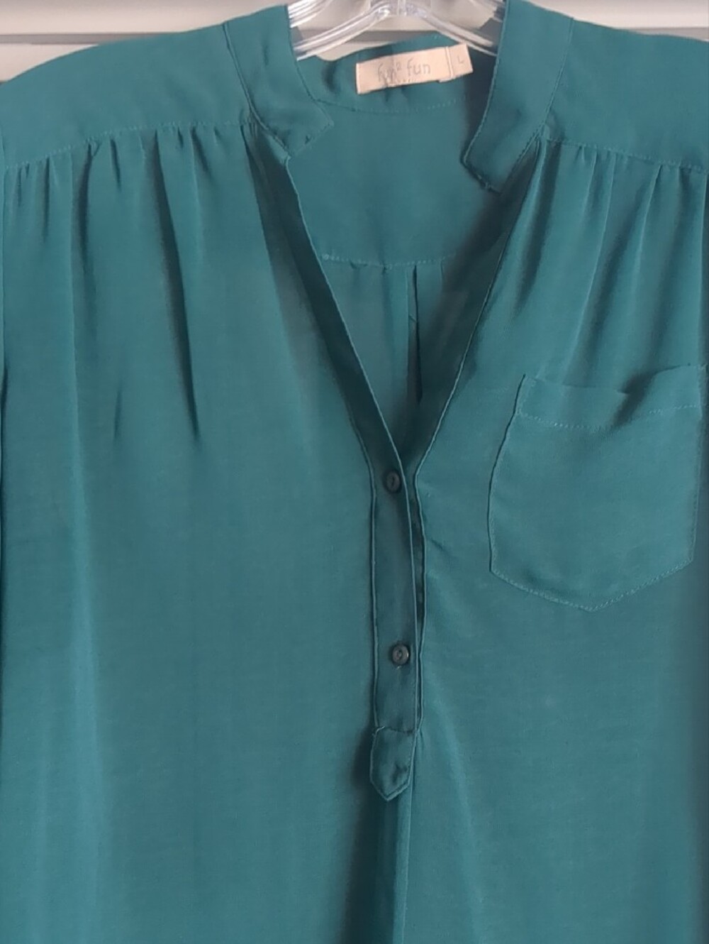 Flowy First Green V-Neck Blouse/Tunic